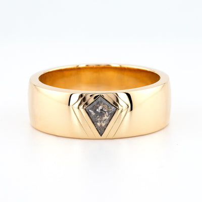 Salt and Pepper diamond Ring | Engagement Ring | Men's Ring | Kite Shape - Rubysta