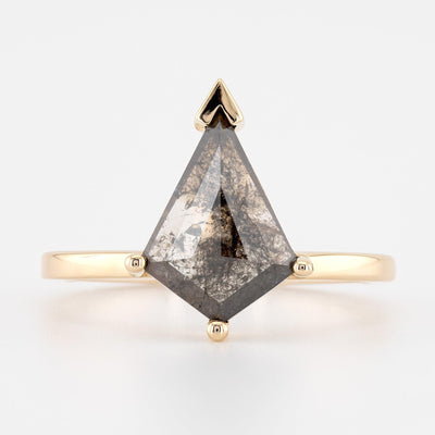 Salt and pepper kite diamond ring Engagement ring