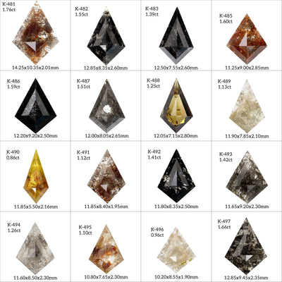 Kite Diamond Ring | Salt and Pepper diamond Ring | kite Engagement Ring - Rubysta