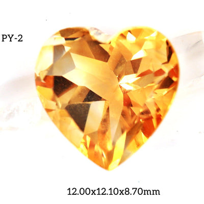 PY - 2 Yellow Sapphire Heart Gemstone - Rubysta