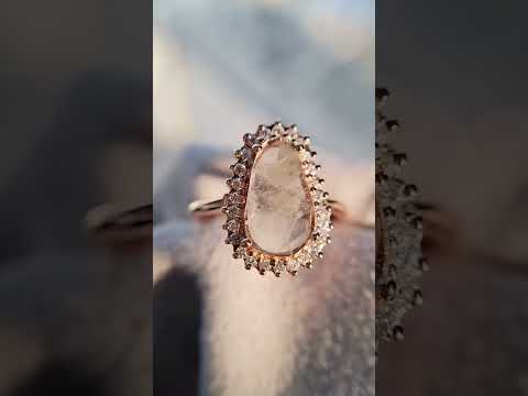 Elegant Natural Slice Diamond Engagement Ring - Unique & Timeless Design Modern ring Gift for loved ones Trendy rings Artistic diamond ring