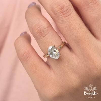 2ct Oval Lab Grown Diamond Ring | IGI Certified E/VVS2 | Claw Prong Solitaire | Ethical Gold Engagement Ring
