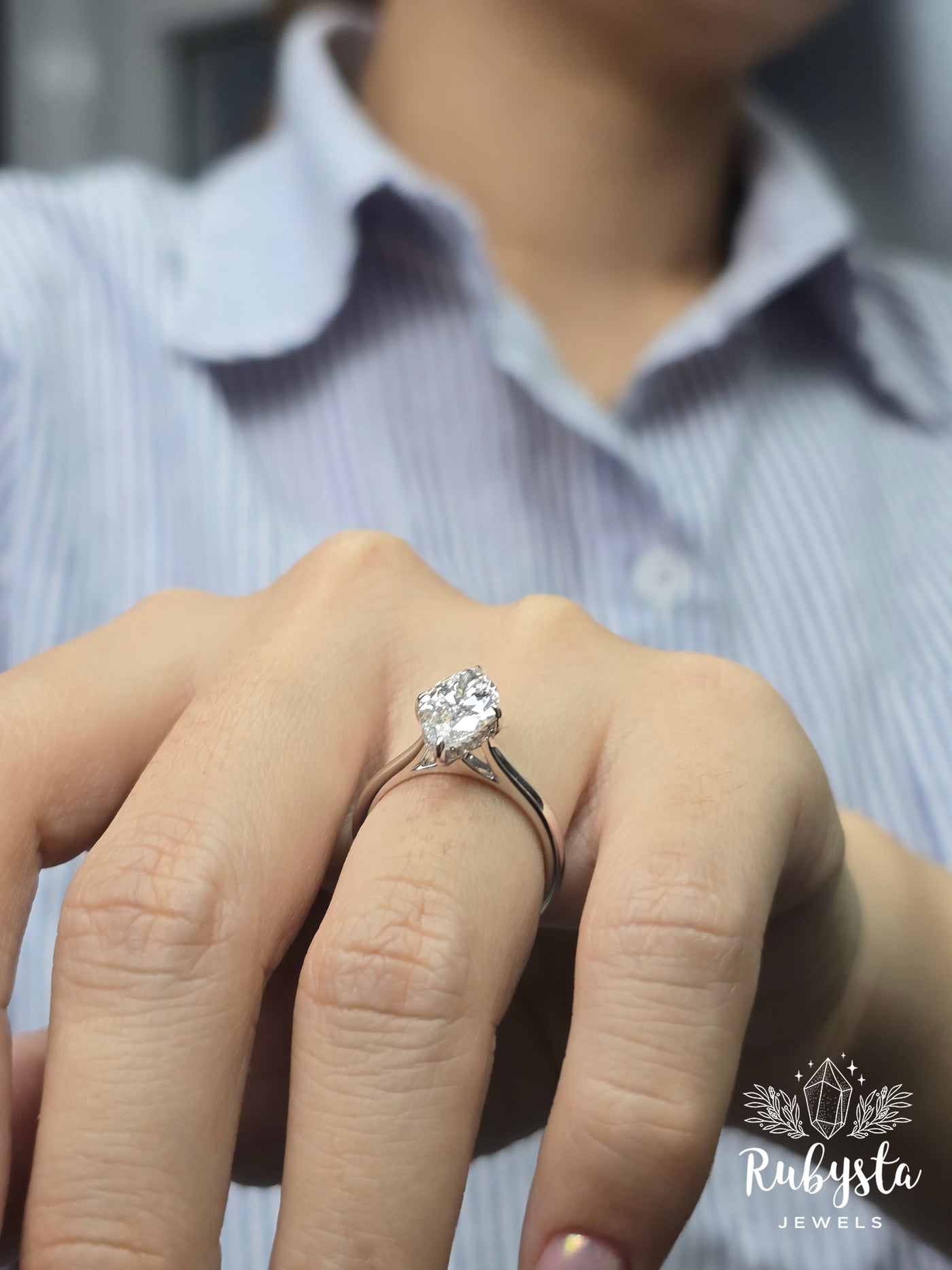 2.02ct Marquise Lab Grown Diamond Ring | IGI Certified D,E/VSS,VS | Claw Prong Setting | Accent Diamond Band | Ethical Gold Engagement Ring