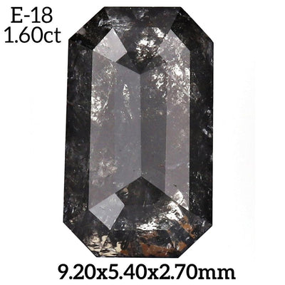 Salt and pepper Emerald diamond ring - R11461 - Rubysta
