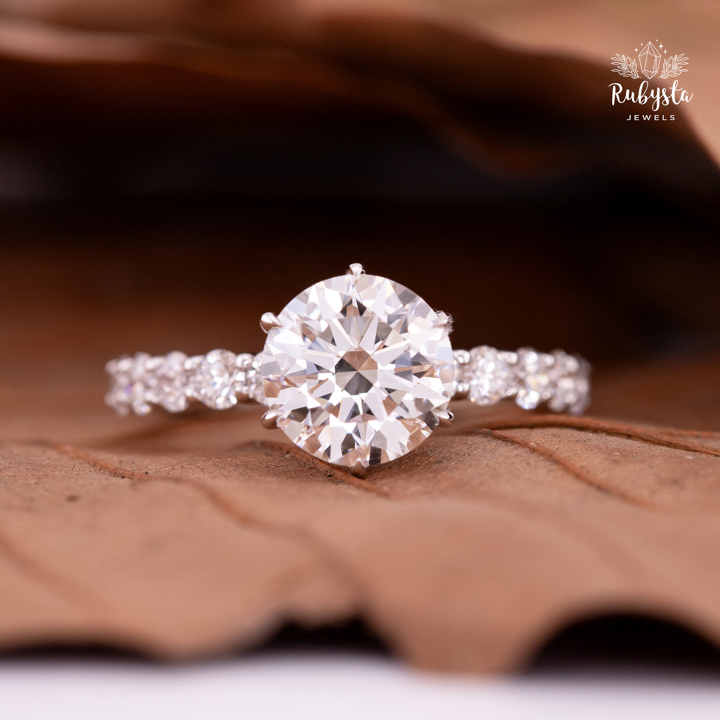 2.02ct Round Lab Grown Diamond Ring | IGI Certified D,E/VSS,VS | Claw Prong Engagement Ring | Diamond Band | Ethical Gold Jewelry