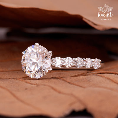 2.02ct Round Lab Grown Diamond Ring | IGI Certified D,E/VSS,VS | Claw Prong Engagement Ring | Diamond Band | Ethical Gold Jewelry