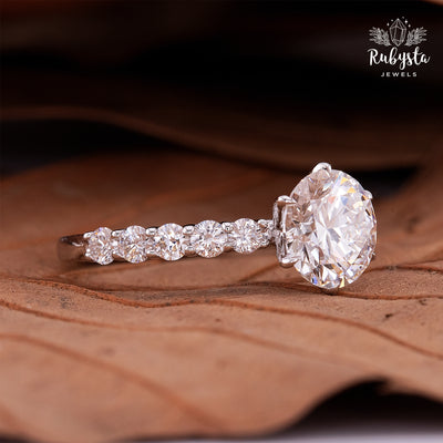 2.02ct Round Lab Grown Diamond Ring | IGI Certified D,E/VSS,VS | Claw Prong Engagement Ring | Diamond Band | Ethical Gold Jewelry