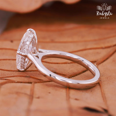 2.02ct Marquise Lab Grown Diamond Ring | IGI Certified D,E/VSS,VS | Claw Prong Setting | Accent Diamond Band | Ethical Gold Engagement Ring