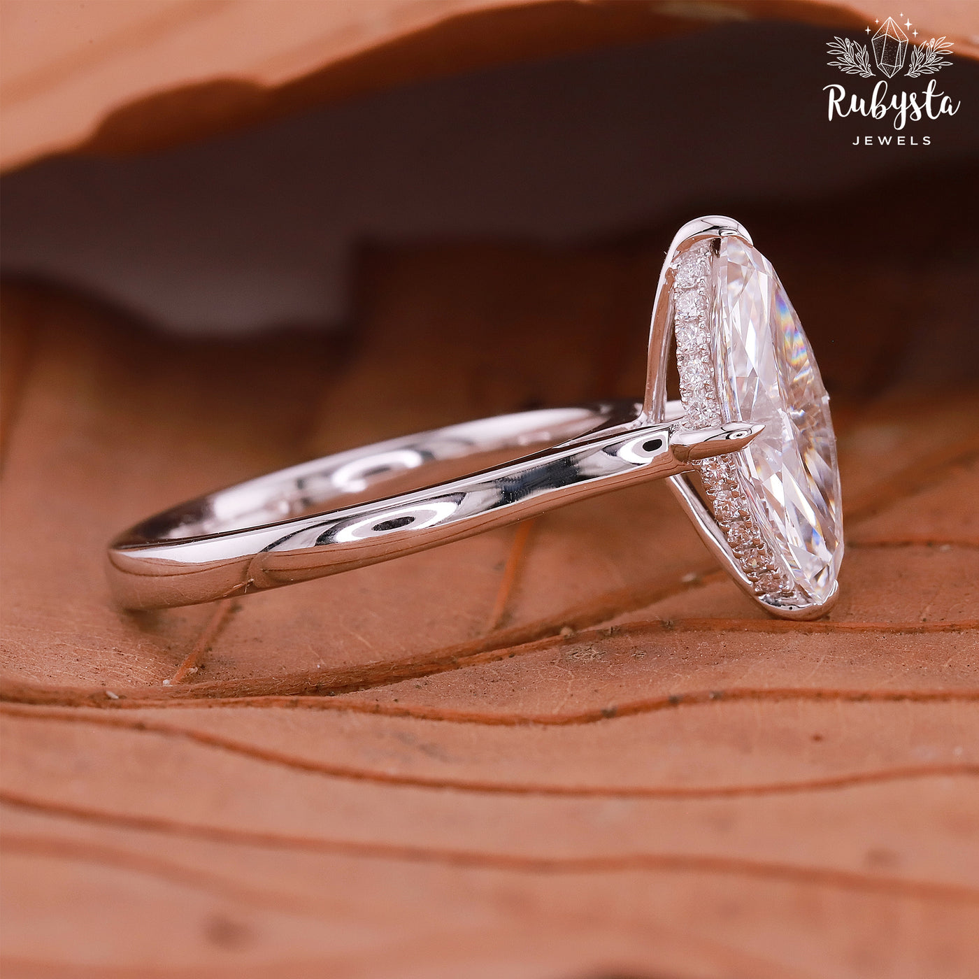 2.02ct Marquise Lab Grown Diamond Ring | IGI Certified D,E/VSS,VS | Claw Prong Setting | Accent Diamond Band | Ethical Gold Engagement Ring