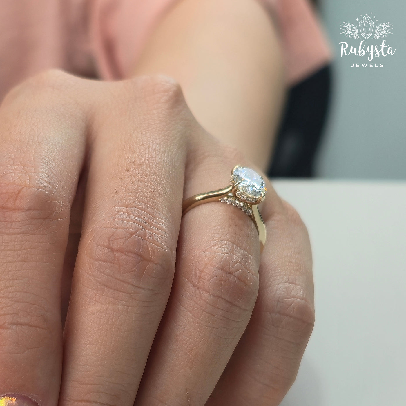 2ct Oval Lab Grown Diamond Ring | IGI Certified E/VVS2 | Claw Prong Solitaire | Ethical Gold Engagement Ring