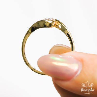 0.75 CT Oval Lab Grown Diamond Bypass Engagement Ring | IGI Certified | Custom Gold Options