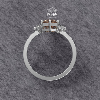 Fancy Brown Hexagon Lab-Grown Diamond Three-Stone Engagement Ring