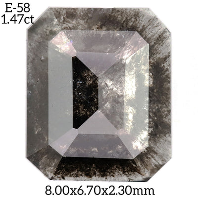 Salt and pepper Emerald diamond ring - R11396
