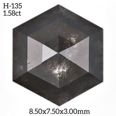 H135 - Salt and pepper hexagon diamond - Rubysta