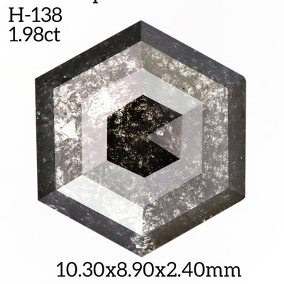 H138 - Salt and pepper hexagon diamond - Rubysta