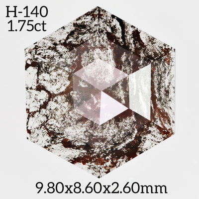 H140 - Salt and pepper hexagon diamond - Rubysta