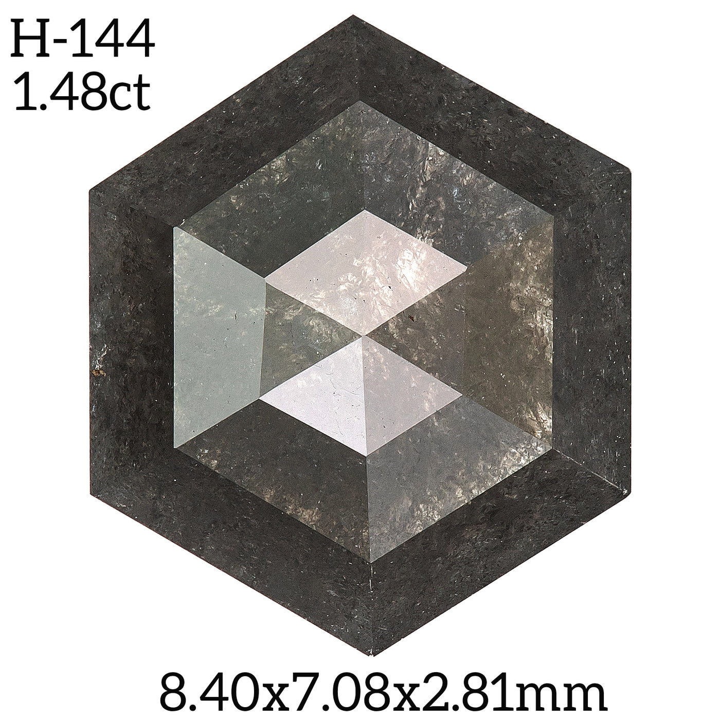 H144 - Salt and pepper hexagon diamond