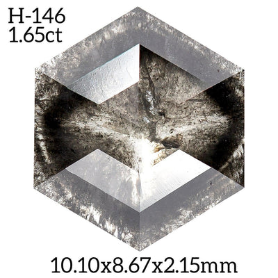 H146 - Salt and pepper hexagon diamond - Rubysta