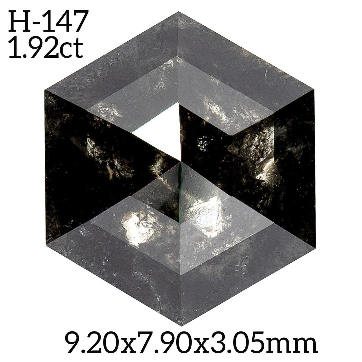 H147 - Salt and pepper hexagon diamond - Rubysta