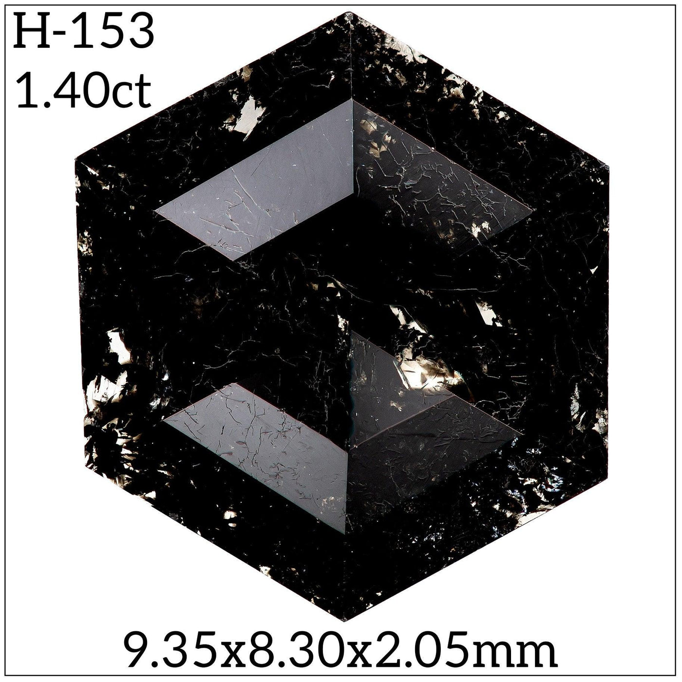 H153 - Salt and pepper hexagon diamond - Rubysta