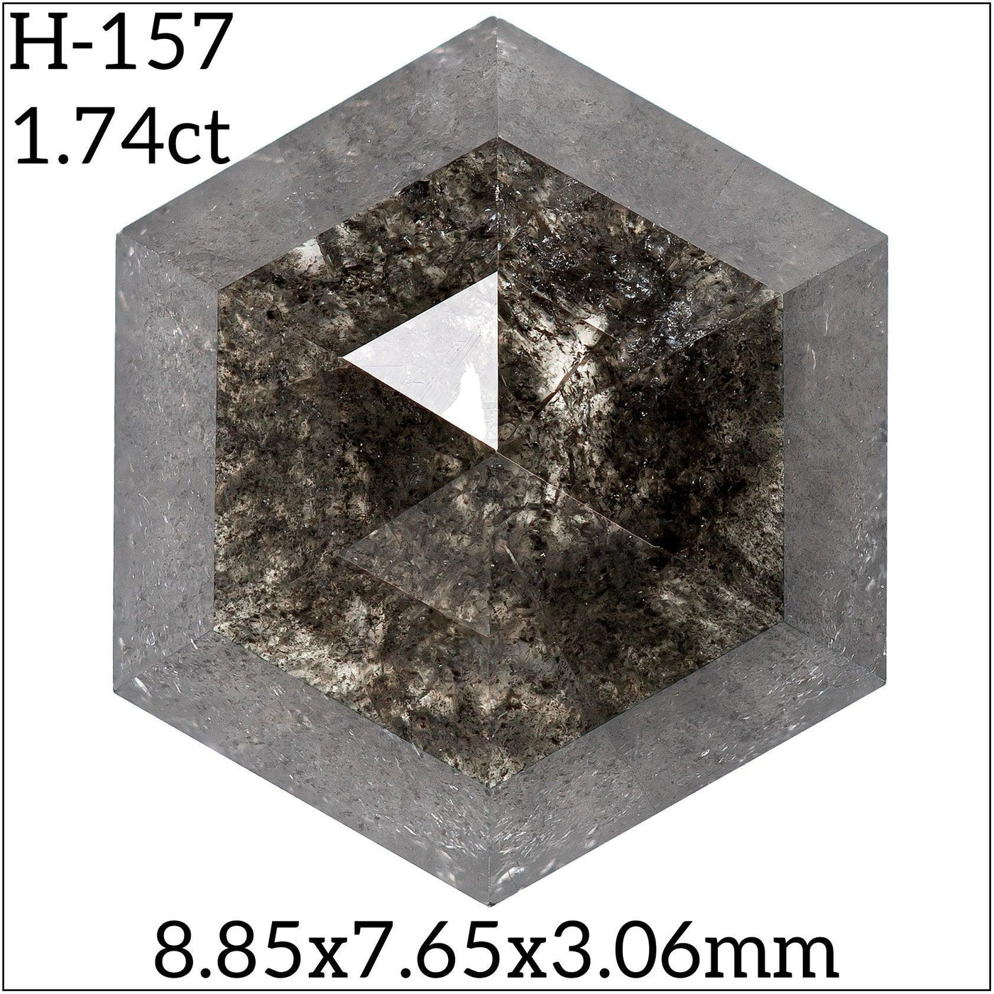 H157 - Salt and pepper hexagon diamond - Rubysta