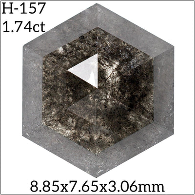 H157 - Salt and pepper hexagon diamond - Rubysta