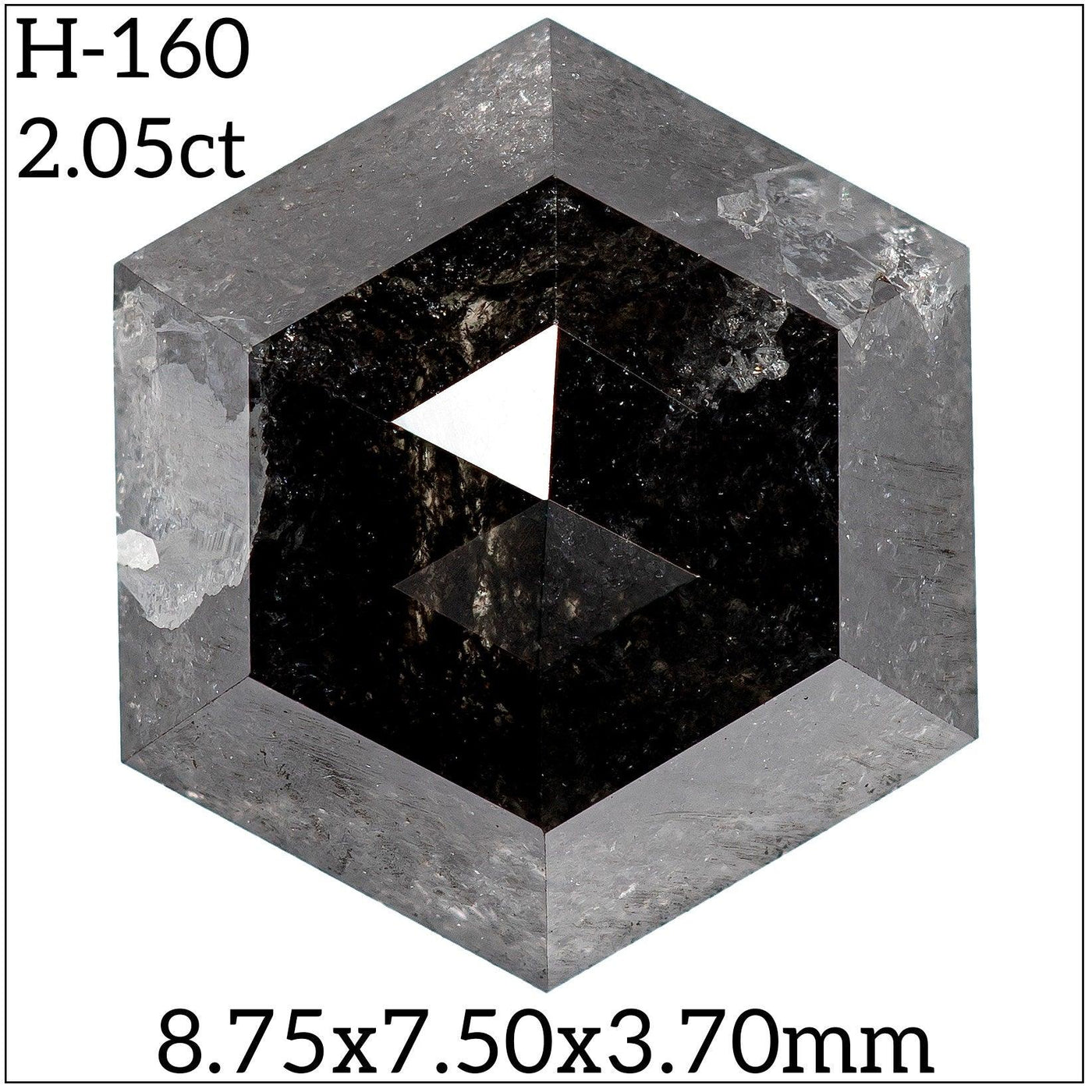 H160- Salt and pepper hexagon diamond - Rubysta