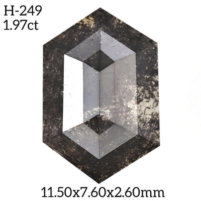 H249 - Salt and pepper hexagon diamond - Rubysta