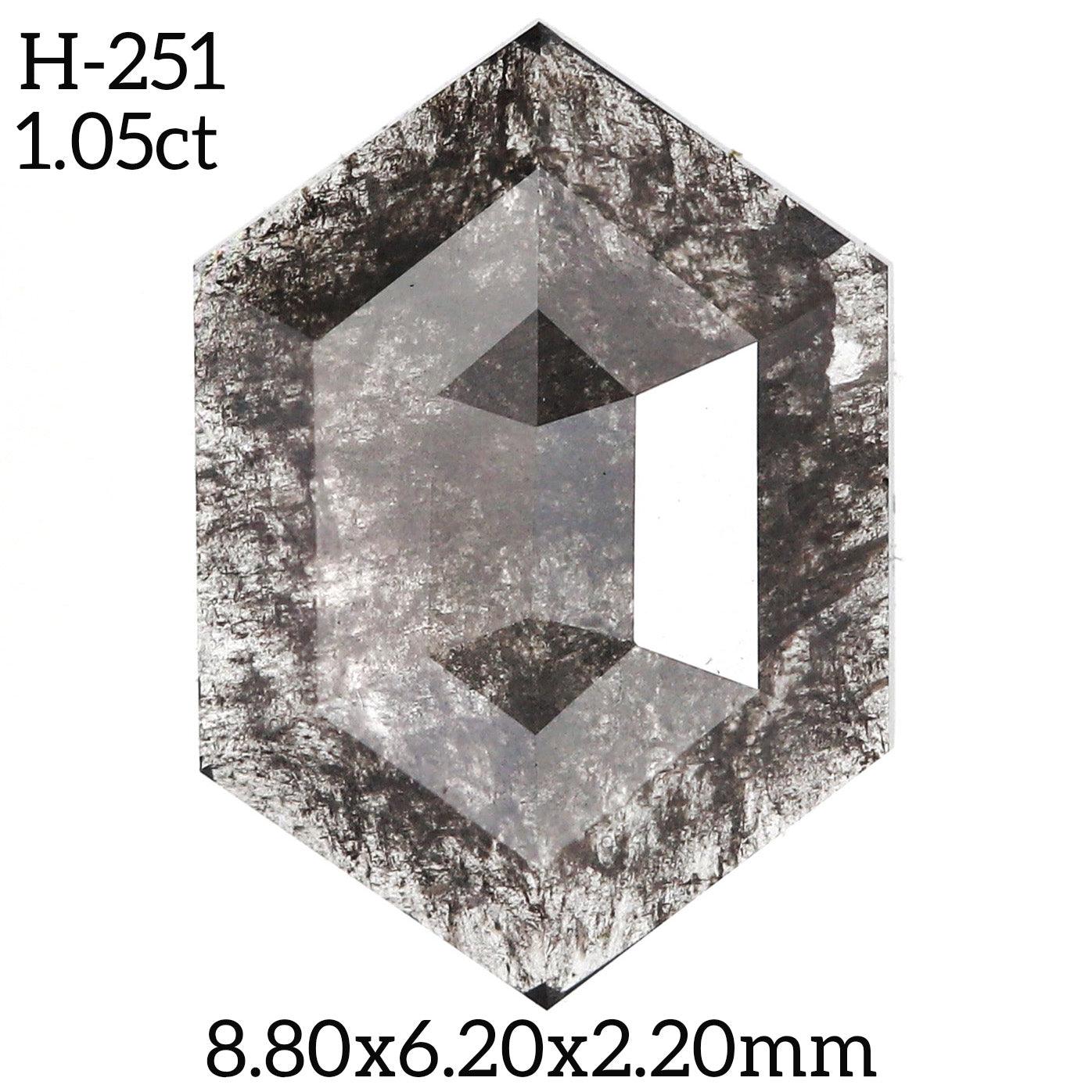 H251 - Salt and pepper hexagon diamond - Rubysta