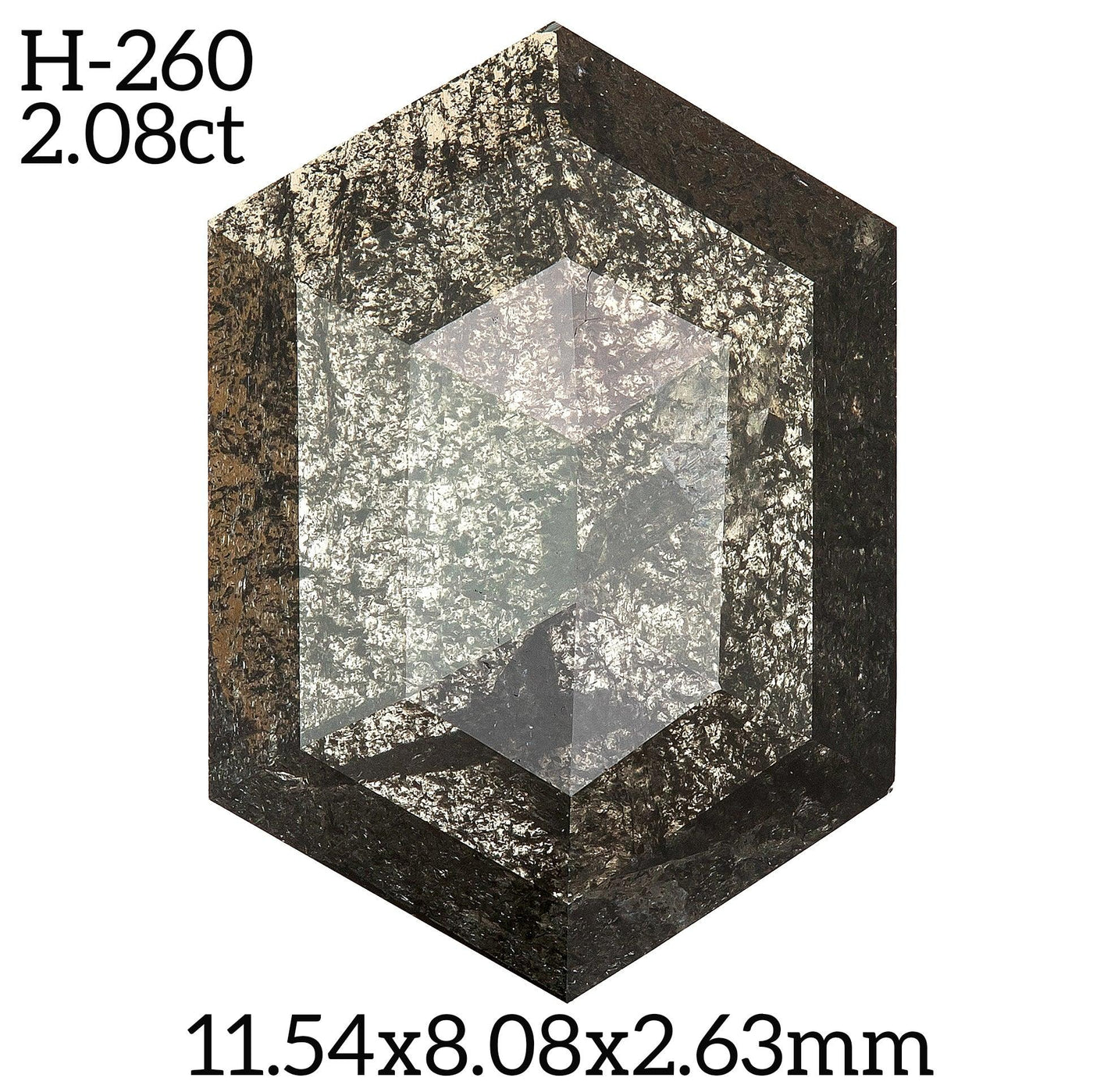 H260 - Salt and pepper hexagon diamond - Rubysta