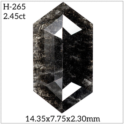 H265- Salt and pepper hexagon diamond - Rubysta