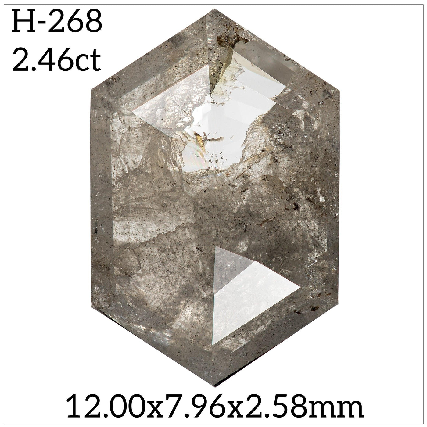 H268- Salt and pepper hexagon diamond - Rubysta