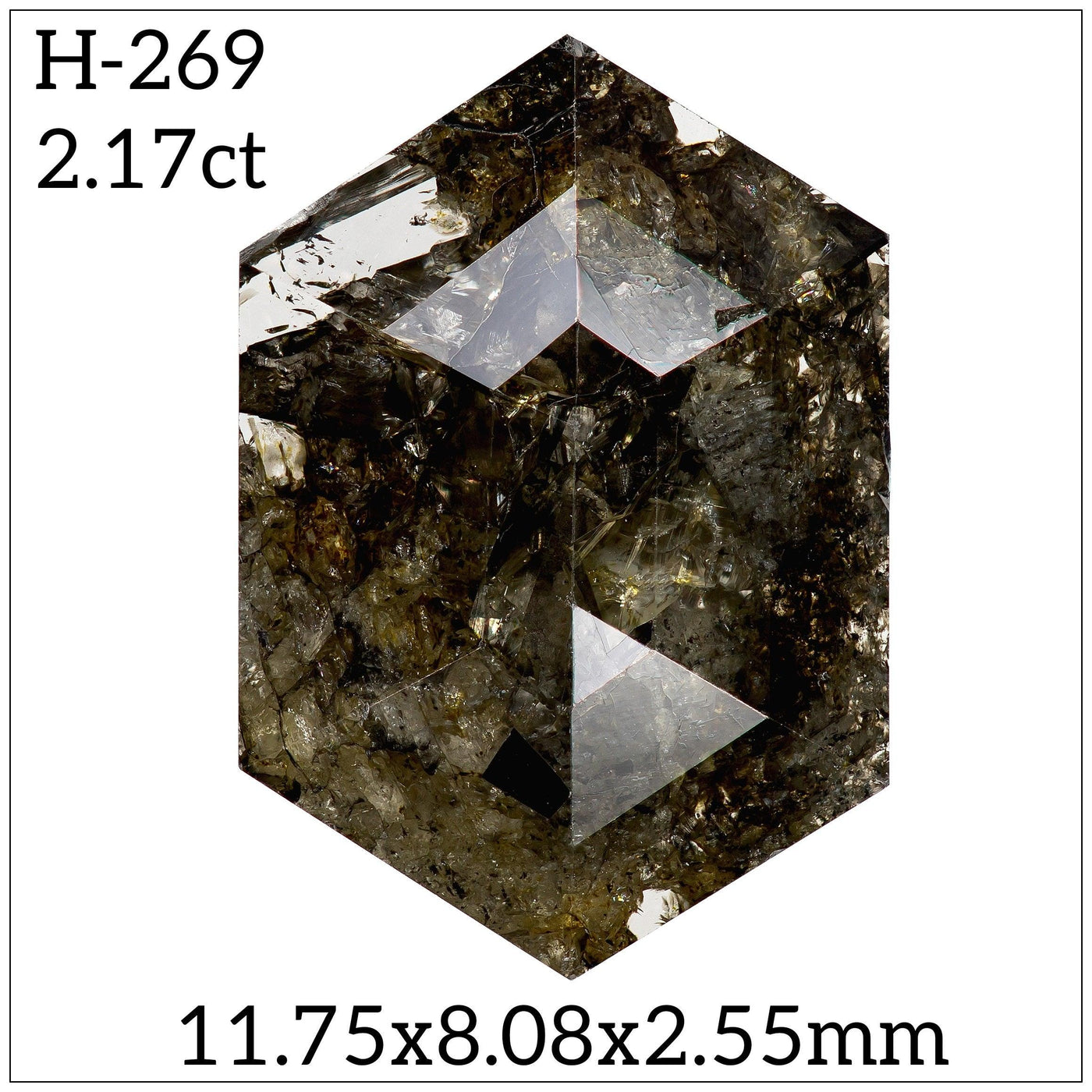 H269- Salt and pepper hexagon diamond - Rubysta