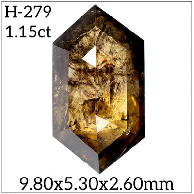 H279- Salt and pepper hexagon diamond - Rubysta