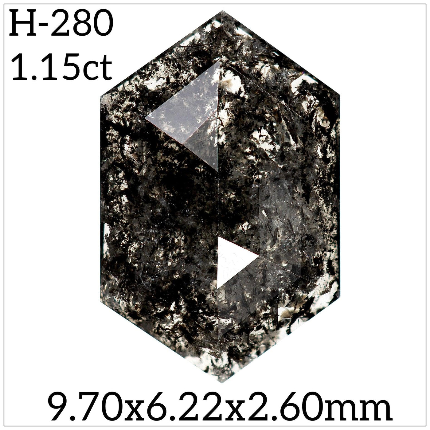 H280- Salt and pepper hexagon diamond - Rubysta