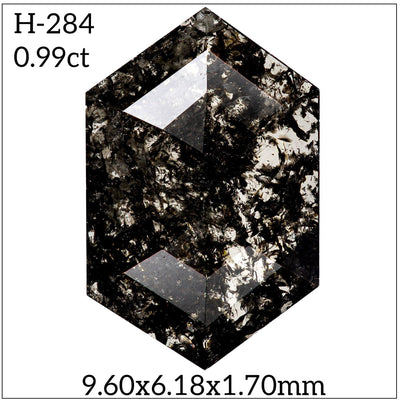 H284- Salt and pepper hexagon diamond - Rubysta