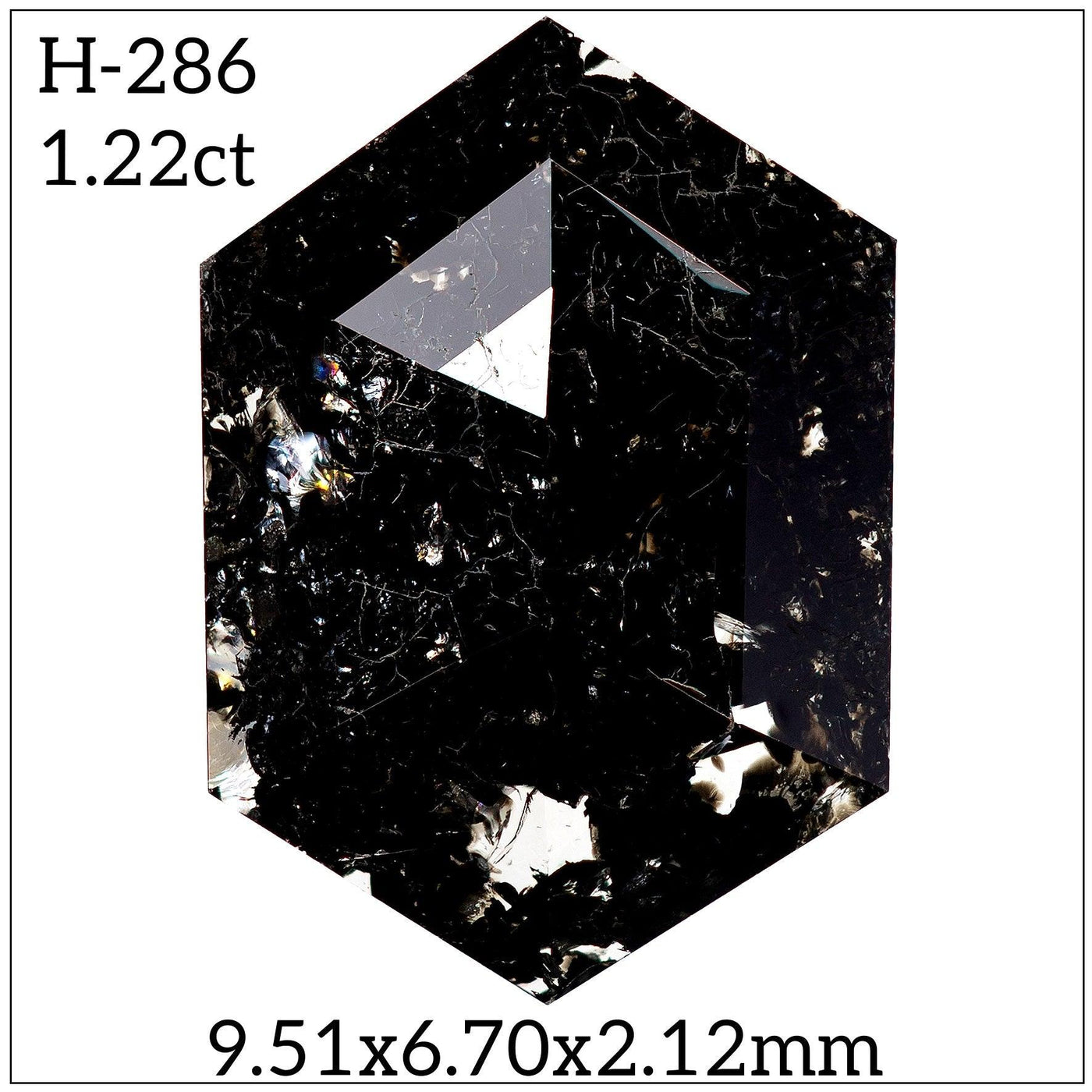 H286- Salt and pepper hexagon diamond - Rubysta