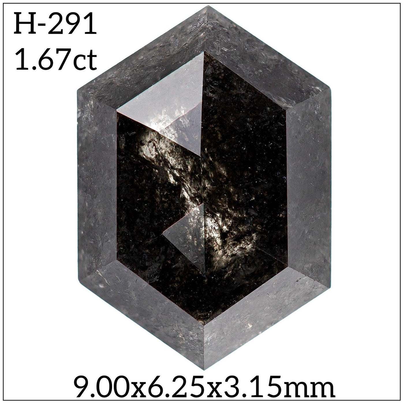 H291- Salt and pepper hexagon diamond - Rubysta