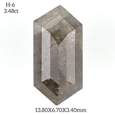 Salt and pepper Kite diamond ring - R-11499 - Rubysta