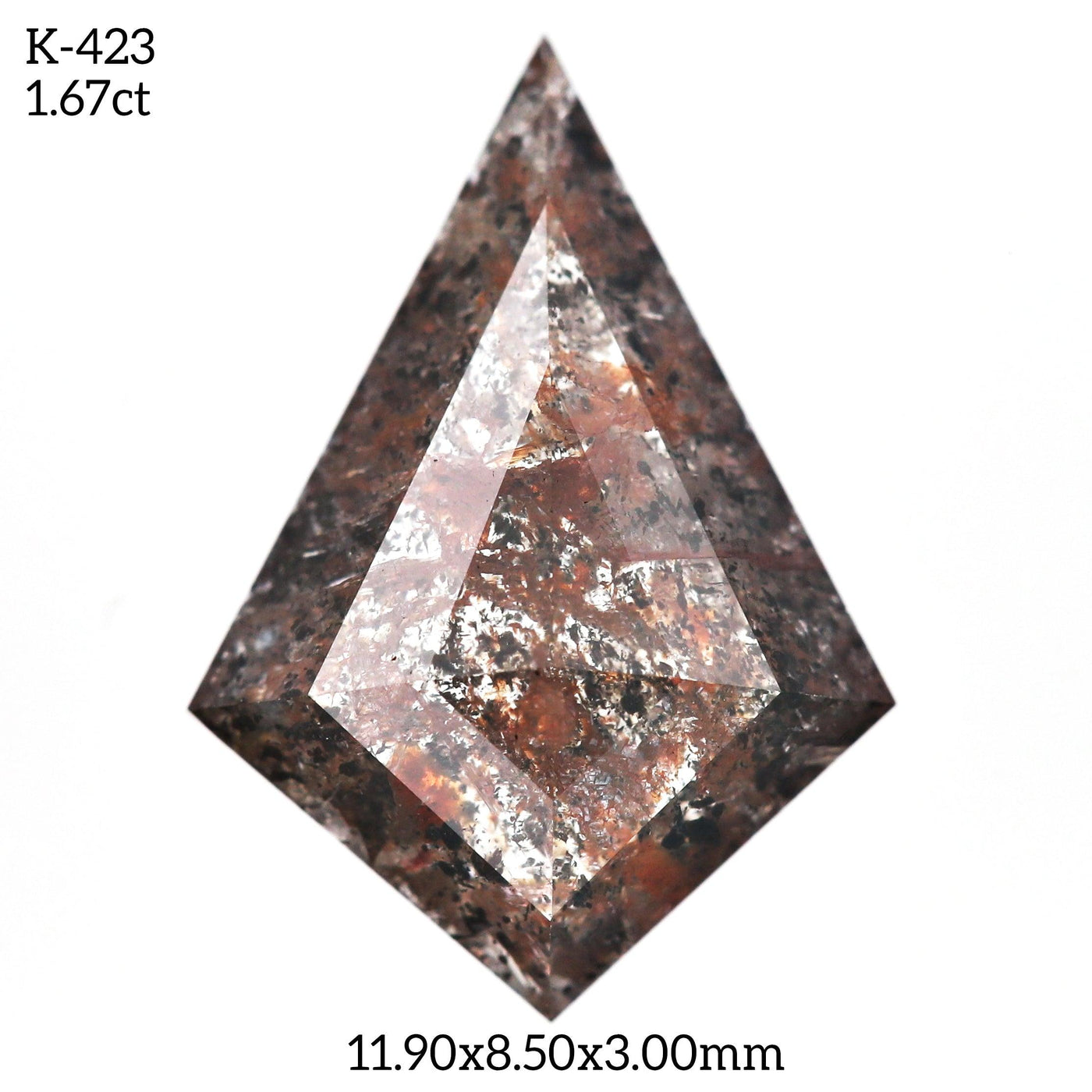 K423 - Salt and pepper kite diamond - Rubysta