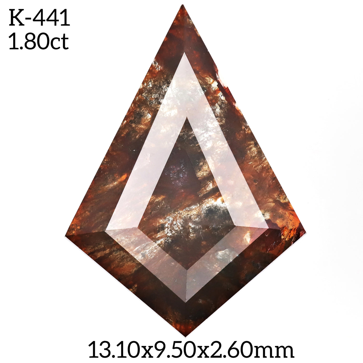 Salt and pepper Kite diamond ring - R-11398