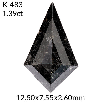 K483 - Salt and pepper kite diamond - Rubysta