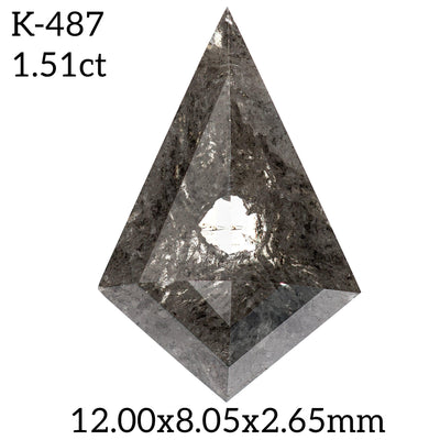 K487 - Salt and pepper kite diamond - Rubysta