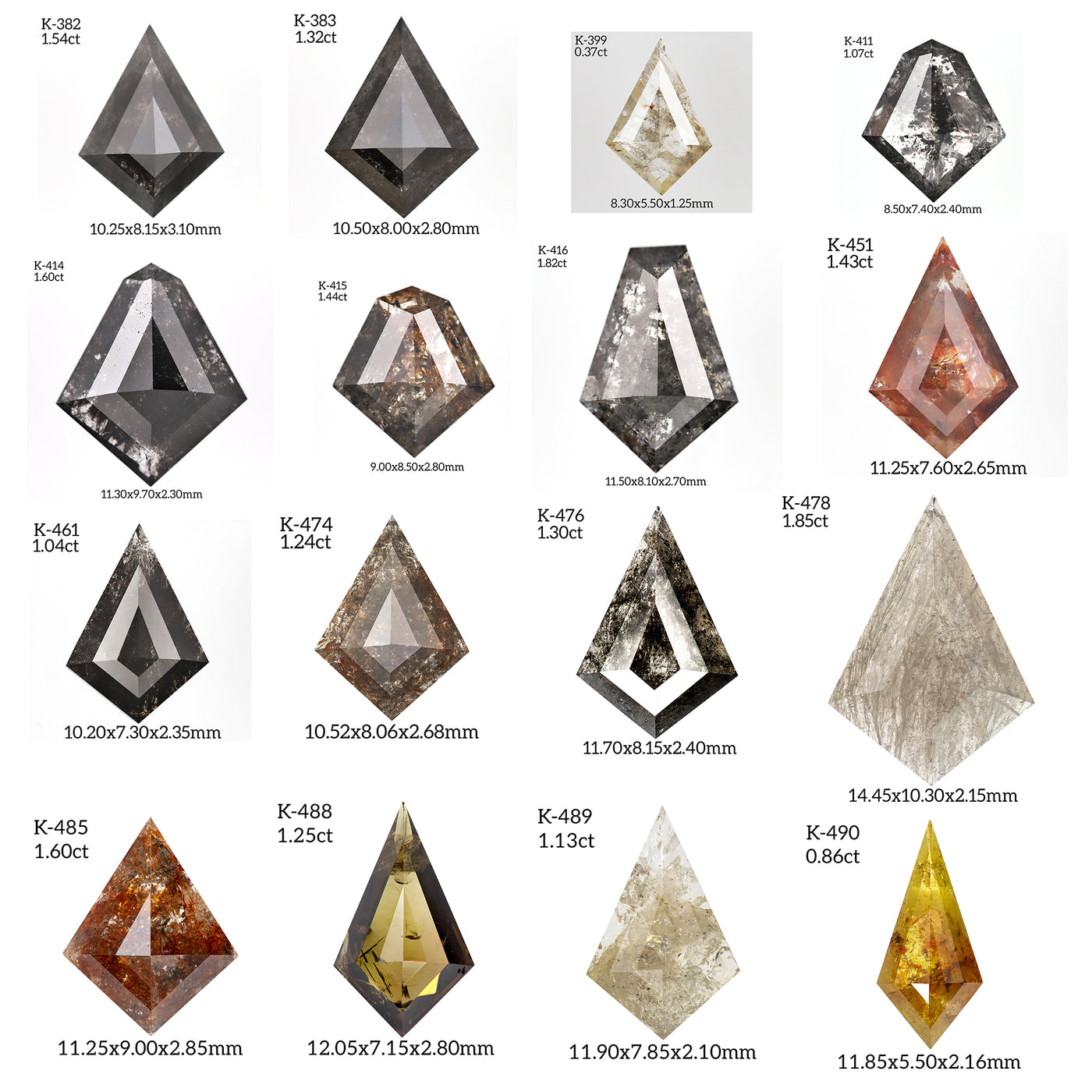 K481 - Salt and pepper kite diamond