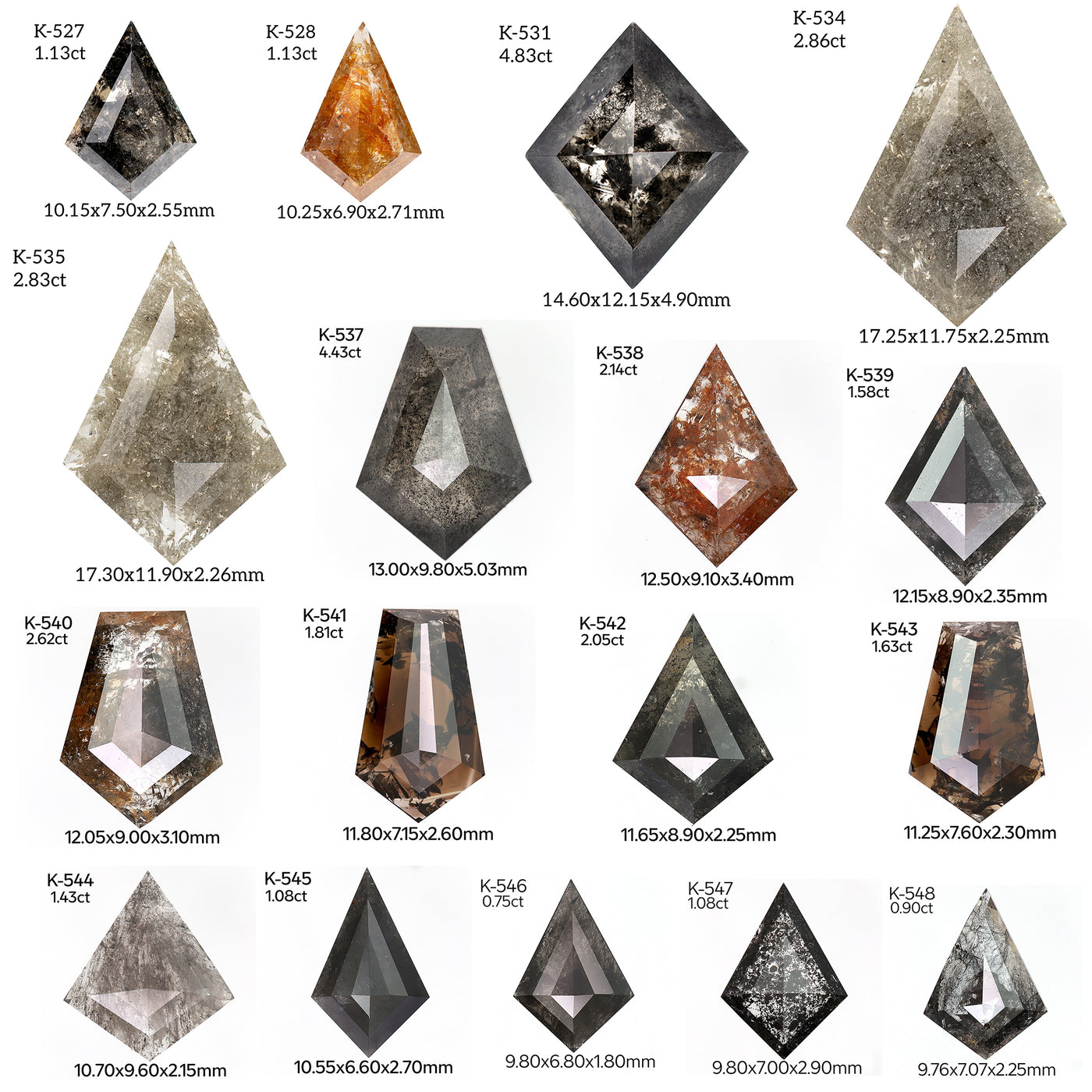 K481 - Salt and pepper kite diamond