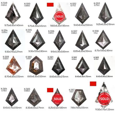 Salt and pepper diamond ring Kite diamond ring Engagement ring