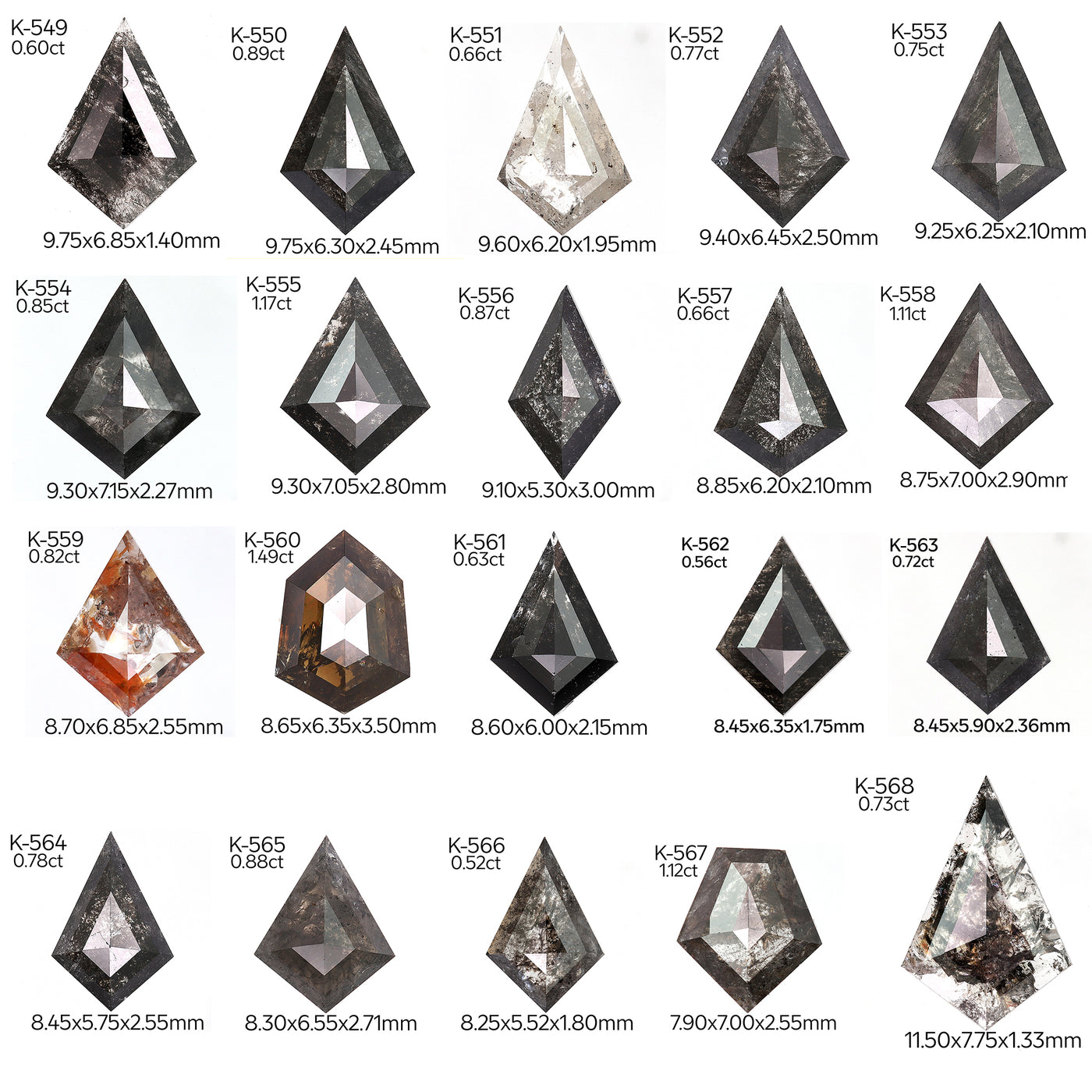 K481 - Salt and pepper kite diamond