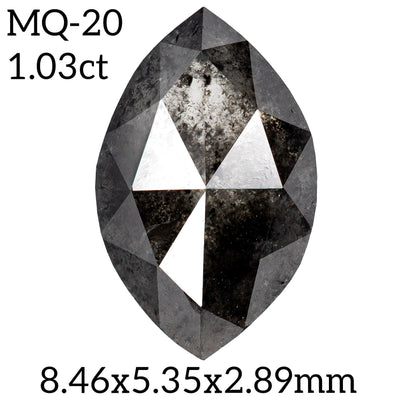 MQ20- Salt and pepper marquise diamond - Rubysta