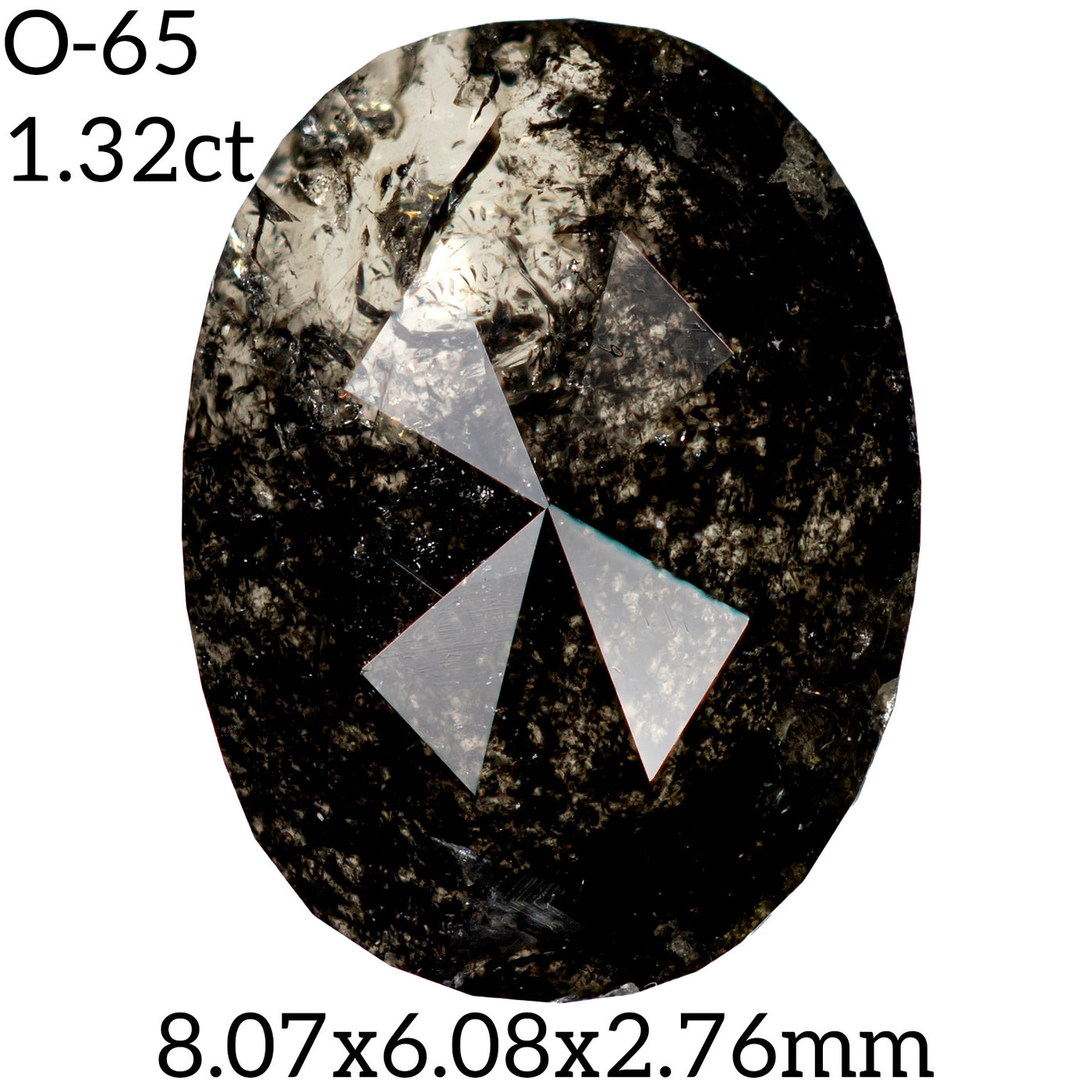 O65 - Salt and pepper oval diamond