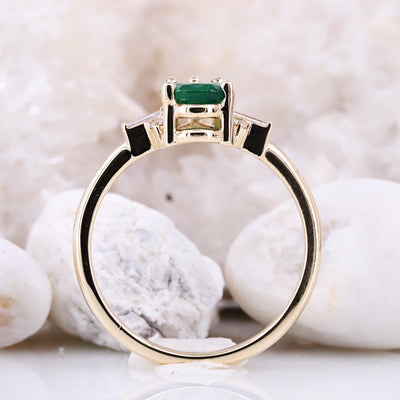 Emerald color pear engagement ring aesthetic ring eternity ring  - Rubysta